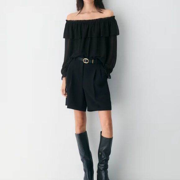 NWT Aritzia WILFRED Bianca Top Black S - Picture 2 of 9
